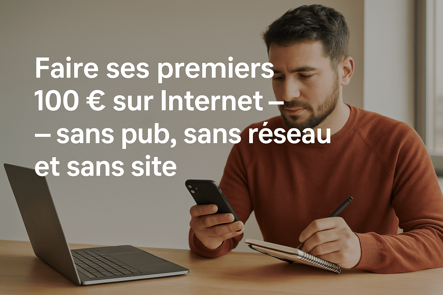 Gagner ses premiers 100 € sur Internet — sans pub, sans réseau, sans site